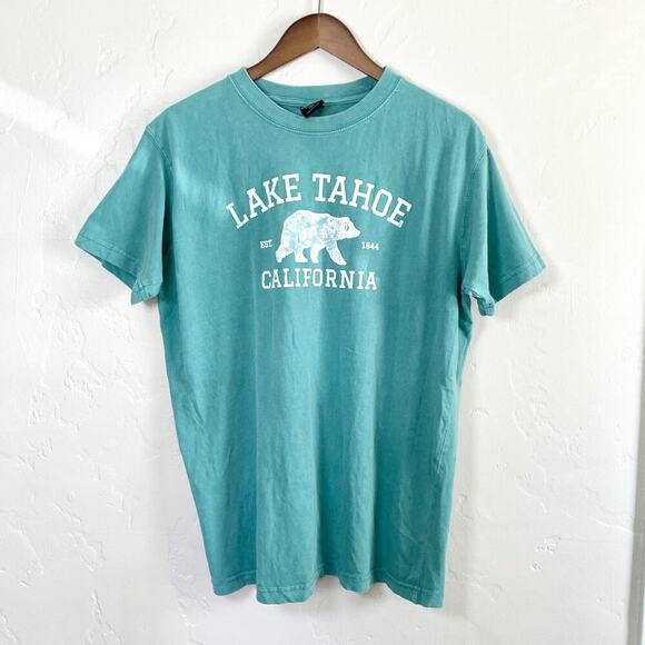 Vintage High Camp Outfitters Size Large T-Shirt - Green Lake Tahoe 100% Cotton - Picture 1 of 9